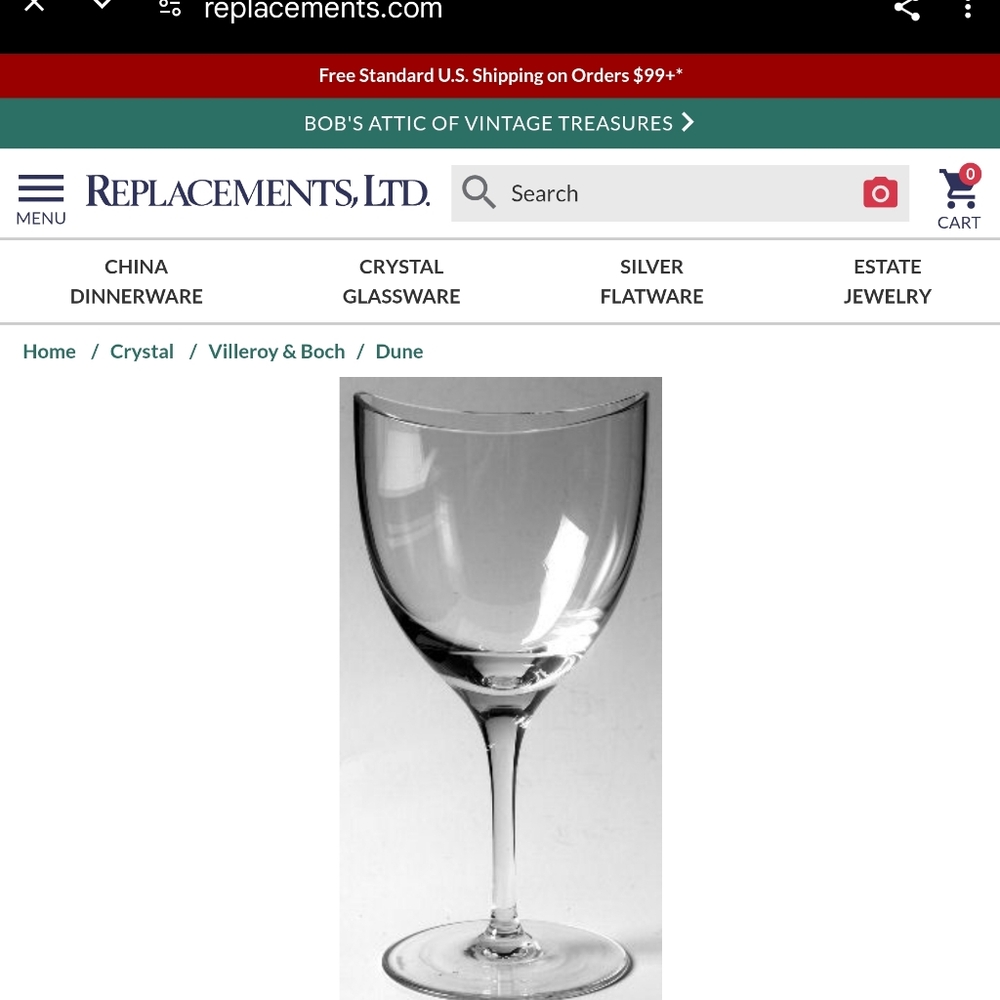 Villeroy & Boch Crystal Dune Glasses Goblets Set of 2 - Picture 9 of 9